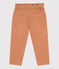 Girl's straight fit trousers in soft velvet SIENNA pink