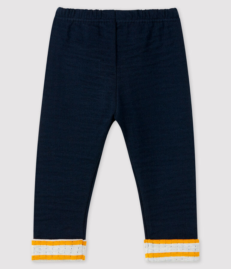 Baby boy's tubular knit trousers blue