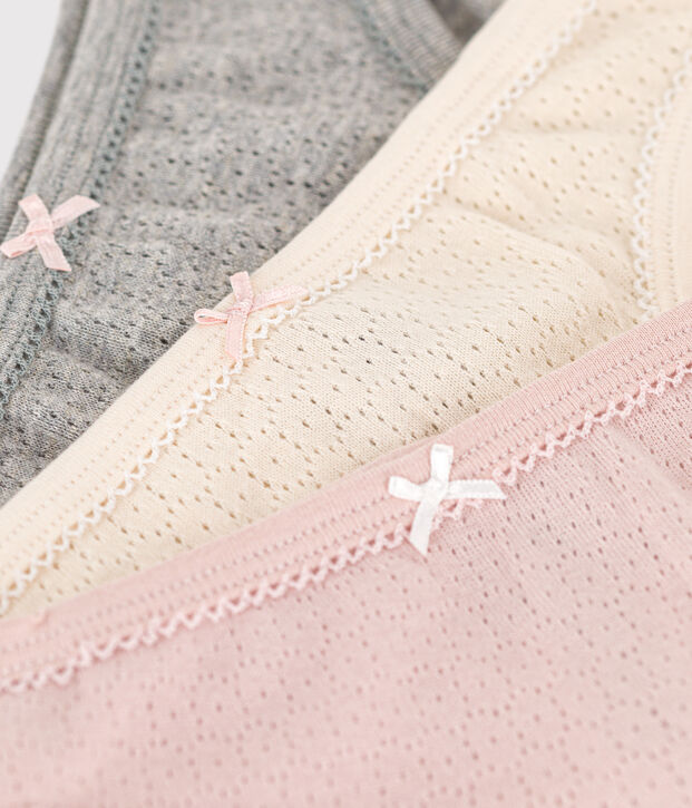 Girls' Openwork Cotton Briefs - 3-Pack multicolor