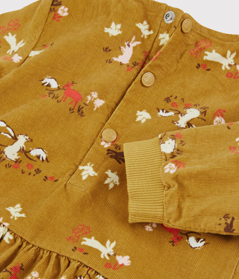 Babies' Velour Dress TOPAZE yellow/MULTICO