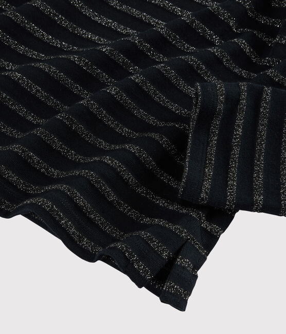 Women's shiny Breton Top NOIR black/NOIR ARGENT BRILLANT