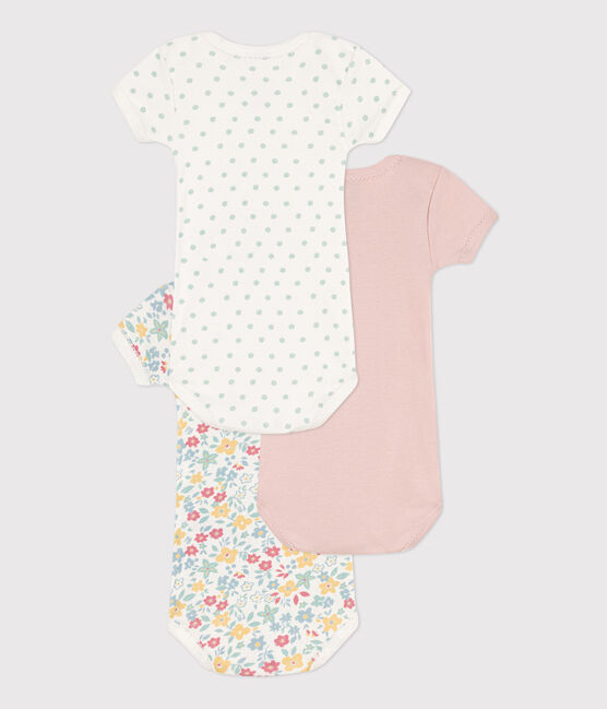 Short-Sleeved Floral Cotton Bodysuits - 3-Pack variante 1