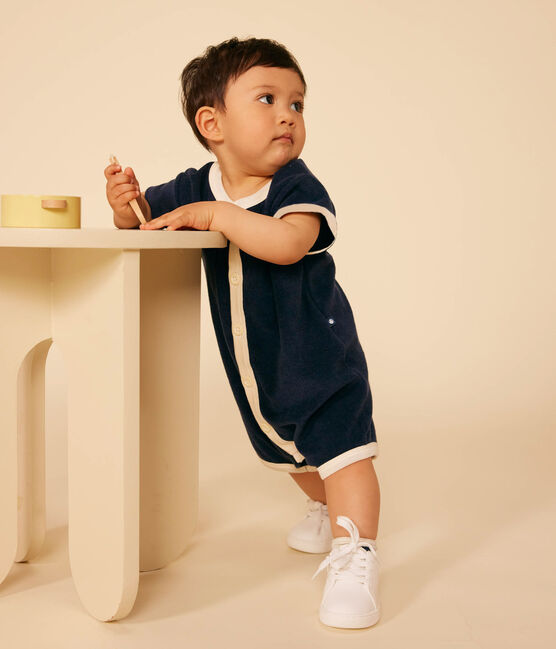 Babies' Terry Short Playsuit SMOKING blue