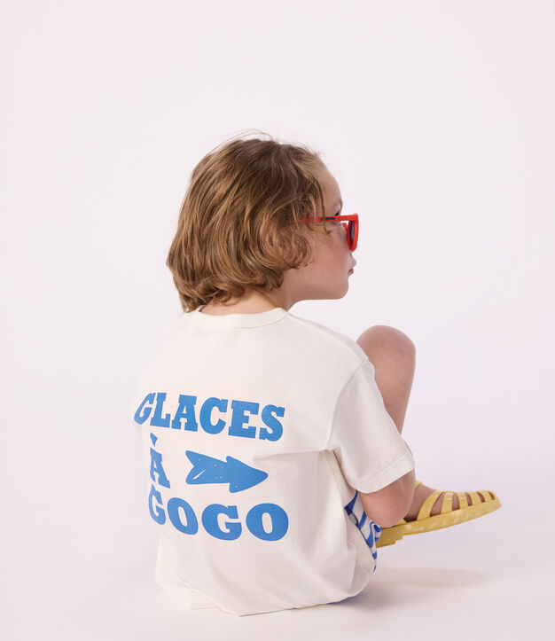 Children's short-sleeved cotton T-shirt white