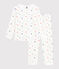 Children's heart-print velour pyjamas MARSHMALLOW white/MULTICO white