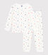 Children's heart-print velour pyjamas