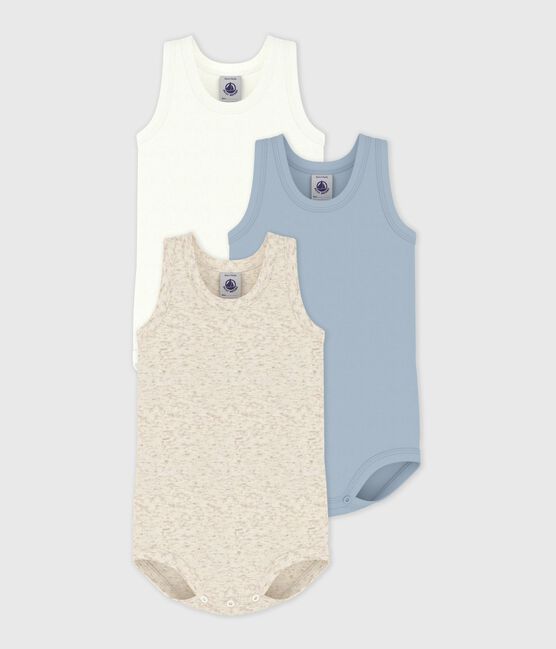 Babies' sleeveless plain cotton bodysuits - 3-Pack variante 1
