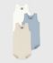 Babies' sleeveless plain cotton bodysuits - 3-Pack variante 1
