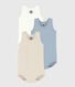 Babies' sleeveless plain cotton bodysuits - 3-Pack