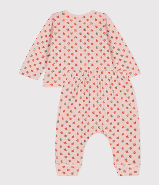Babies' Floral Tube Knit Set SALINE pink/MULTICO white