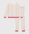 Christmas print cotton pyjamas MARSHMALLOW white/MULTICO white