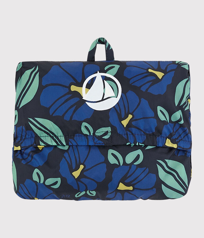 Boys' Recycled Polyester Windbreaker SMOKING blue/MULTICO white