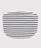 Babies' stripy cotton bag MARSHMALLOW white/SMOKING blue