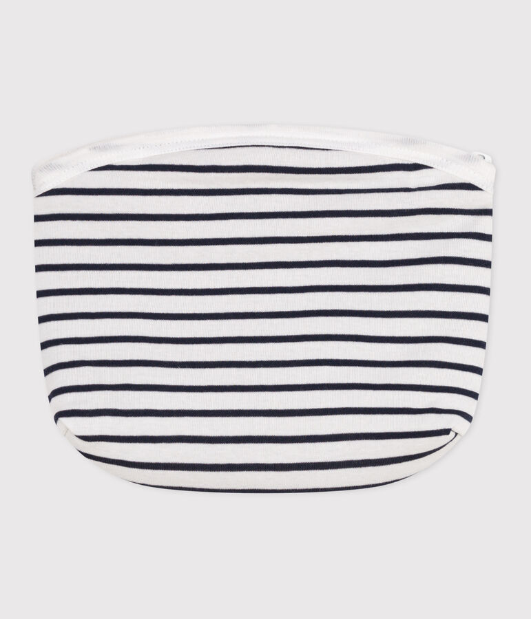 Babies' stripy cotton bag white/blue