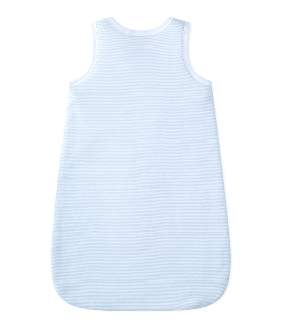 Baby boys' milleraies-striped newborn sleep sack FRAICHEUR blue/ECUME white