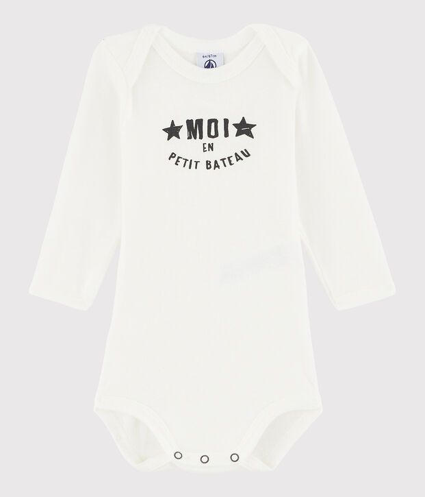 Unisex Babies' Long-Sleeved Bodysuit white