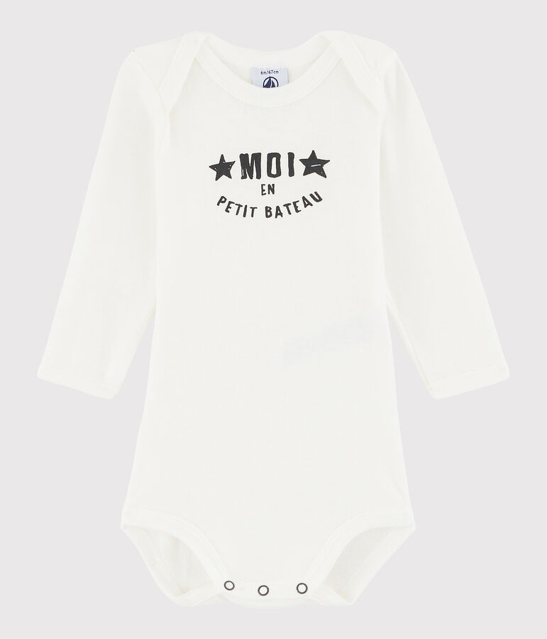 Unisex Babies' Long-Sleeved Bodysuit white