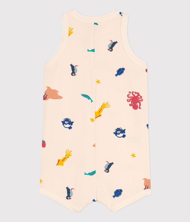 Babies' Patterned Jersey Playsuit Ecru/multicolor