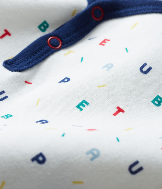 Baby Boys' Fleece Sleepsuit MARSHMALLOW white/MULTICO white