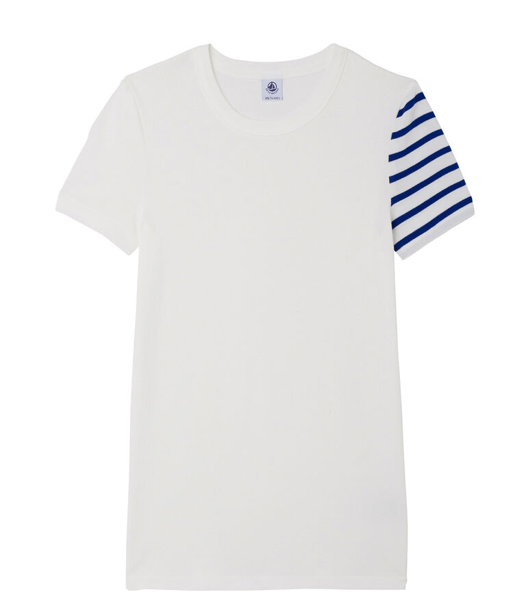 Women's decorative original rib T-shirt white
