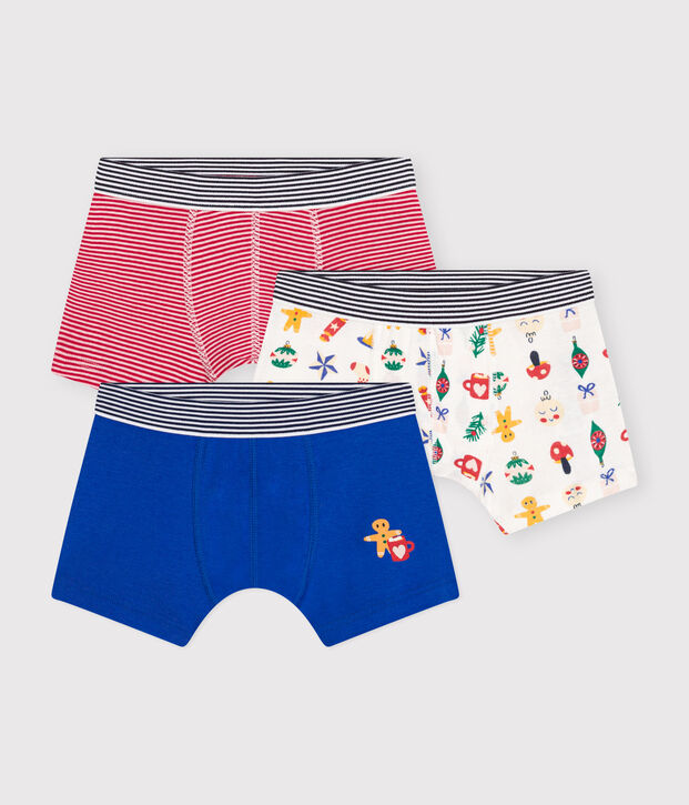 Children's Christmas-theme cotton boxers - 3-pack multicolor