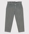 Girl's straight fit trousers in soft velvet THUYA green