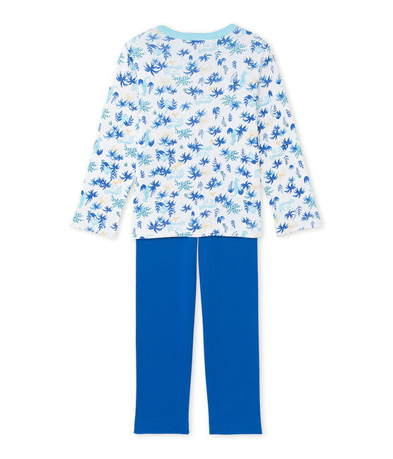 Boys' print pyjamas ECUME white/BLEU blue/MULTICO