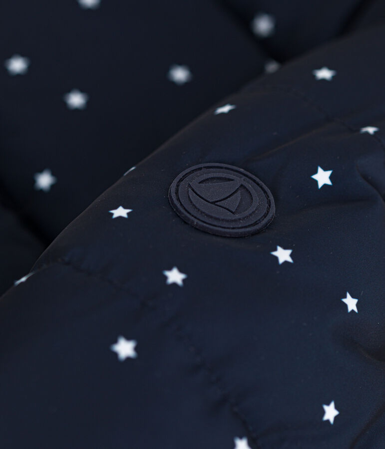 Children's unisex puffer jacket blue/ecru