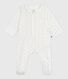 Babies' heart-print cotton pyjama suit with a collar