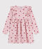 Children's long-sleeved cotton dress JOLI pink/MULTICO white