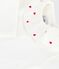 Babies' plain cotton body with an embroidered collar MARSHMALLOW white