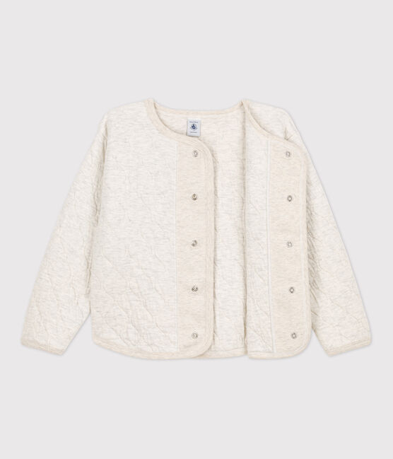 Girls' Tube Knit Cardigan MONTELIMAR CHINE beige