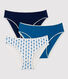 Girls' Graphic Floral Print Organic Cotton and Elastane Briefs - 3-Pack