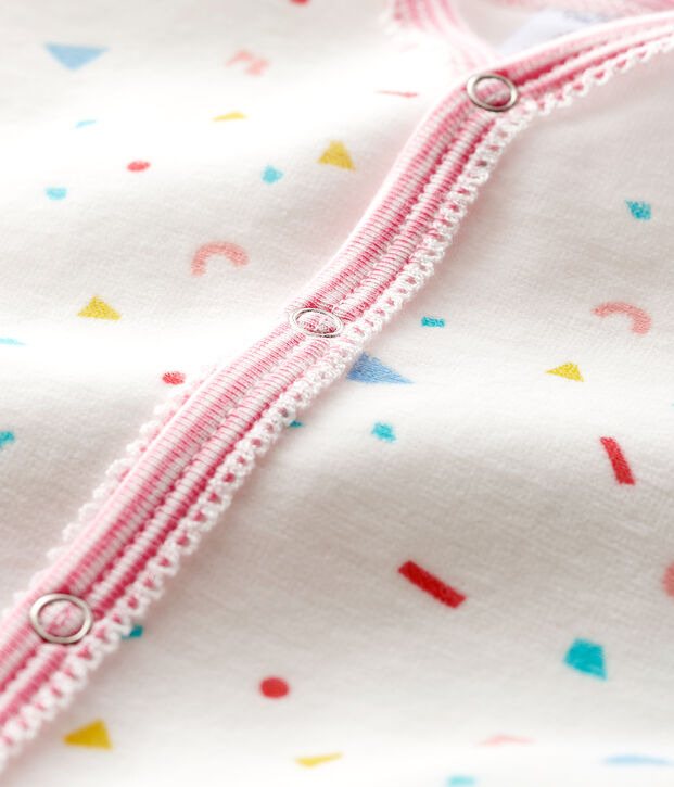 Baby Girls' Confetti Print Velour Sleepsuit white/multicolor