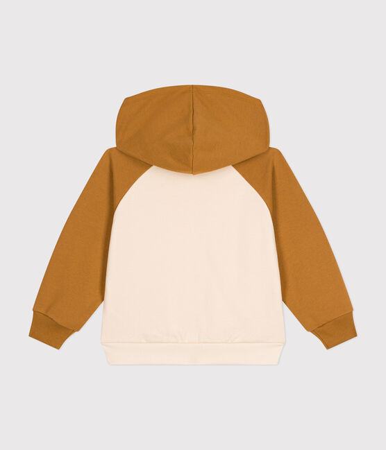 Little boys' fleece hoodie AVALANCHE beige/CUIVRE