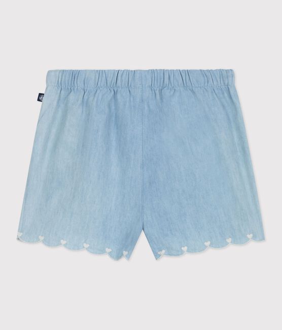 Babies' shorts in embroidered chambray BLEU CLAIR blue