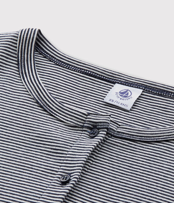 Women's Iconic Striped Cotton Cardigan SMOKING blue/MARSHMALLOW white