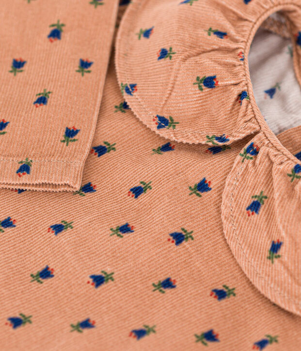 Babies' Long-Sleeved Velour Blouse pink/multicolor