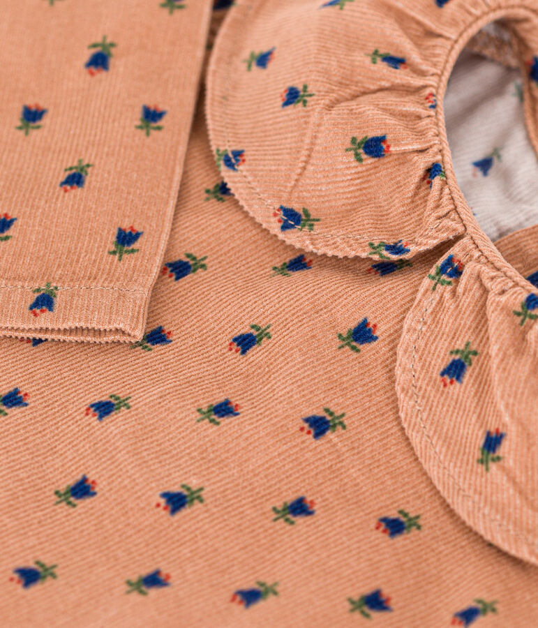 Babies' Long-Sleeved Velour Blouse pink/multicolor