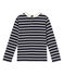 T-shirt fille manches longues rayé SMOKING blue/COQUILLE beige
