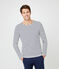 Men's iconic stripy breton top COQUILLE beige/SMOKING blue