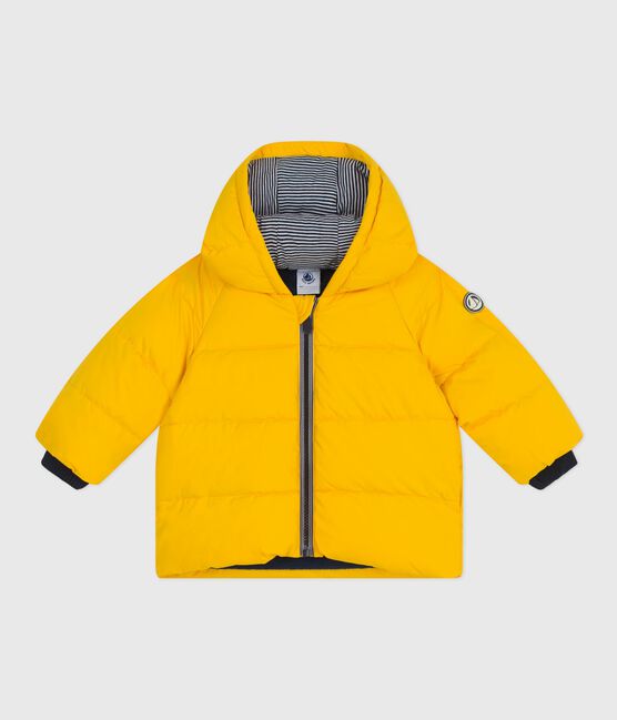 Babies' plain puffer jacket JAUNE yellow