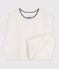 Babies' sleeveless wool and cotton knit jumper. white