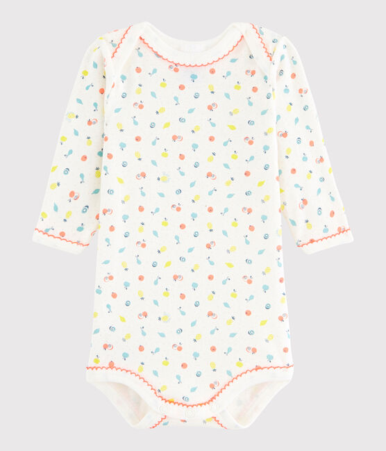 Baby Girls' Long-Sleeved Bodysuit LAIT white/MULTICO white