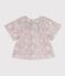 Children's short-sleeved floral print cotton blouse blue/multicolor