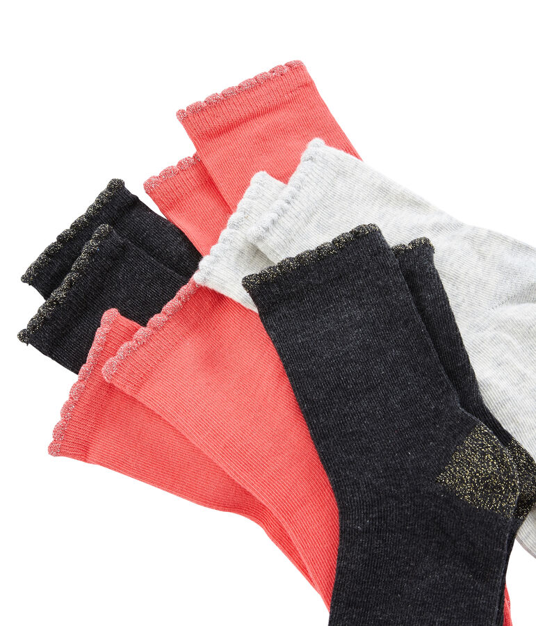 Set of 5 pairs of socks for girls multicolor