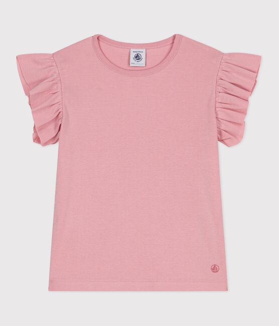 Children's plain short-sleeved cotton T-shirt CHARME pink