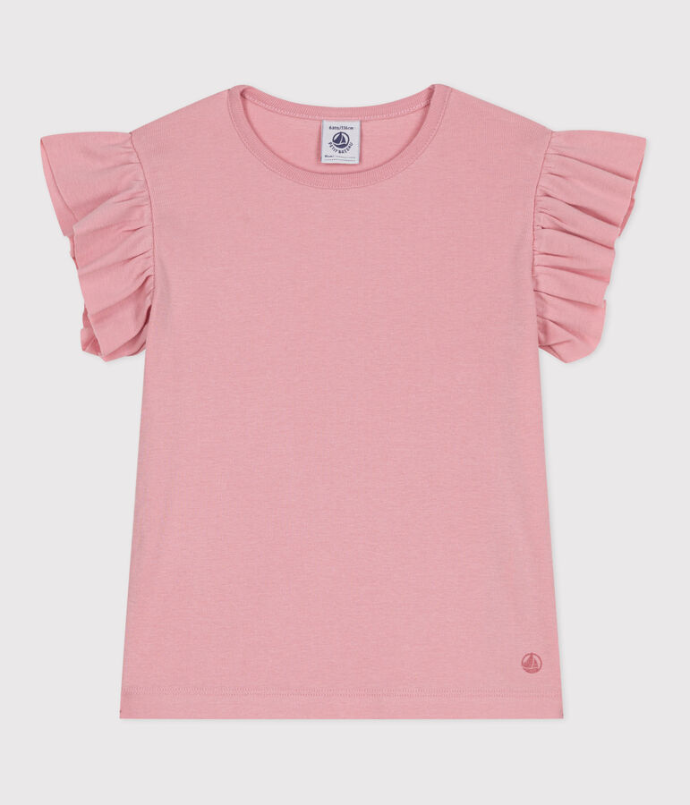 Children's plain short-sleeved cotton T-shirt pink