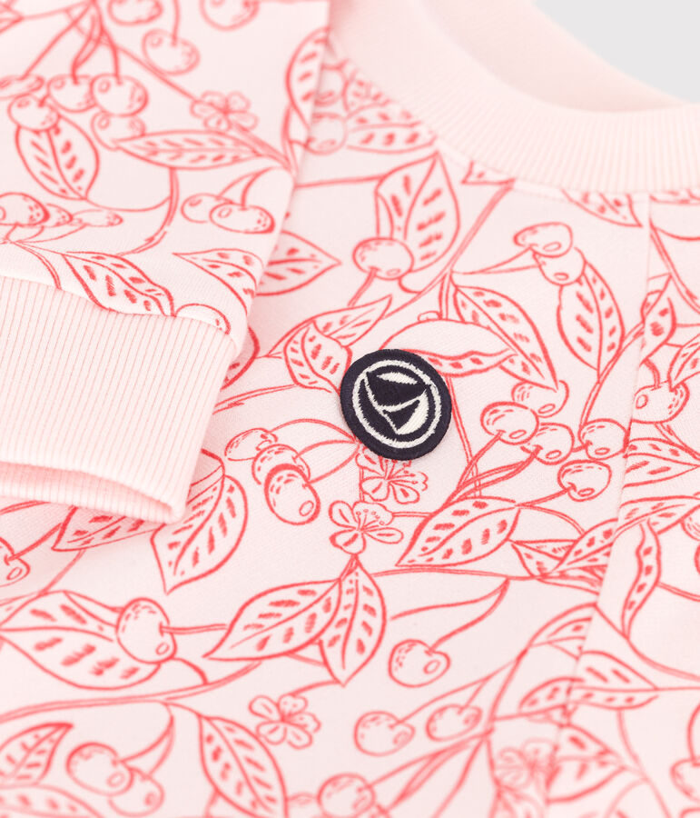 Children's printed cotton sweatshirt pink/red