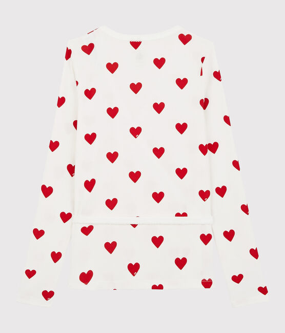 Women's Cotton Wrapover Cardigan MARSHMALLOW white/TERKUIT red